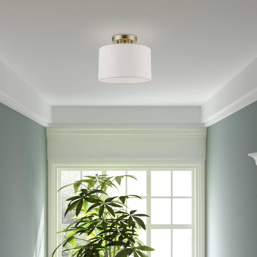 Livex Lighting Blossom 1 - Light Semi-Flush Mount in  Antique Brass