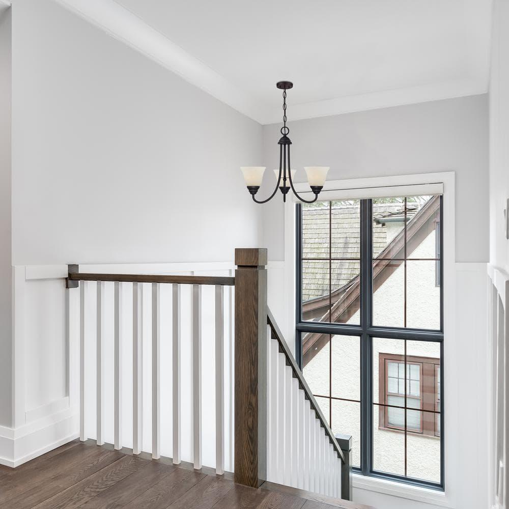 Kendall 3-Light Oil Rubbed Bronze Transitional Classic Chandelier for Dining Areas with No Bulbs Included