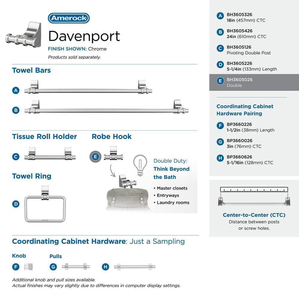 Amerock Davenport Wall Mounted Robe Hook BH3605026