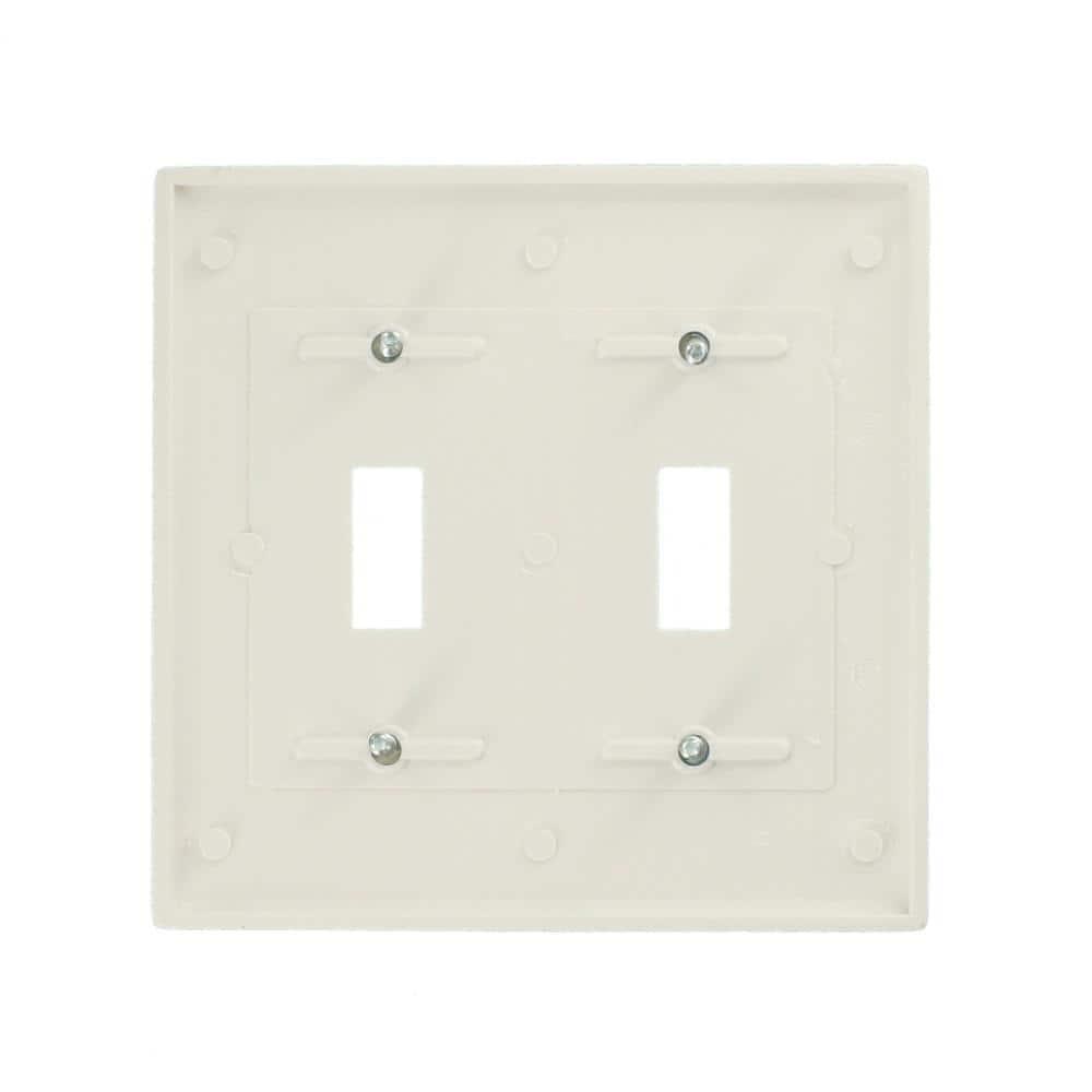 Leviton 2-Gang Plastic Toggle Switch Wall Plate, White