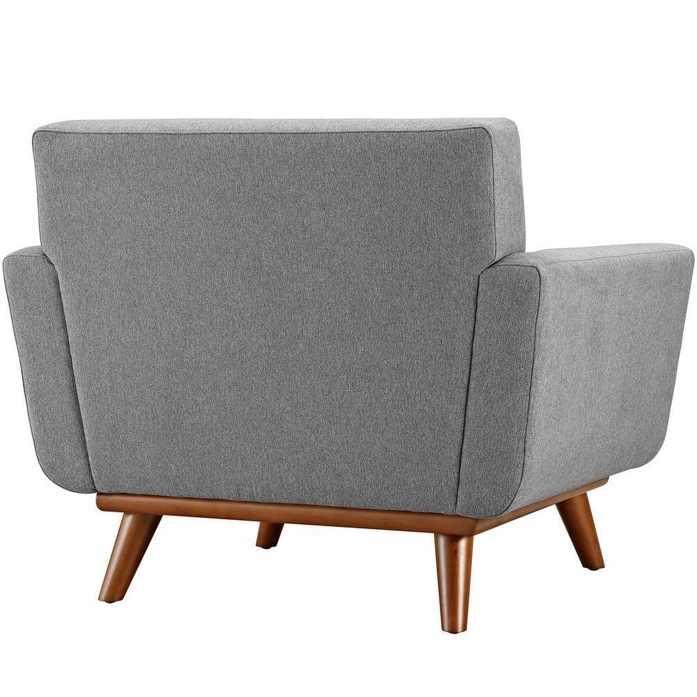 Modway Engage Upholstered Fabric Armchair in Expectation Gray