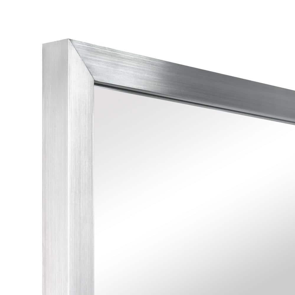 Empire Art Direct Contempo Brushed Silver Stainless Steel Frame Rectangle Wall Mirror, 20" x 30" x 1", Ready to Hang