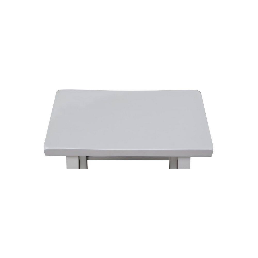 Davis Saddle Seat Counter Height Barstool White - International Concepts: Solid Wood, Rubberwood Legs, No Assembly Required