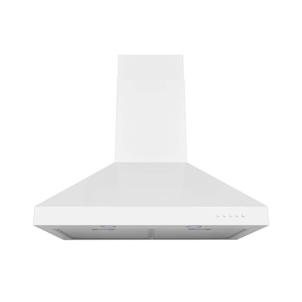 Hauslane Hauslane Wall Mount Range Hood 30 Inch | Wall Chimney | 6” Duct/Ductless Convertible, Strong Suction, Six-layer Aluminum Filters, Changeable LED Lamps, Stove Kitchen Vent Hood WM-530WHT-30B