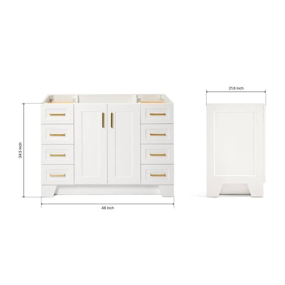 Ariel Q048s-Bc Taylor 48" Free Standing Hardwood Single Vanity Cabinet Only - White
