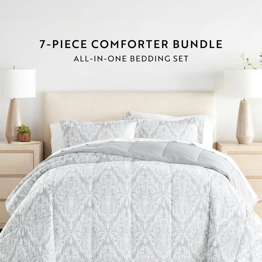 IEnjoy Home 7-Piece Bedding Bundle - Pattern Comforter and Sheet Set