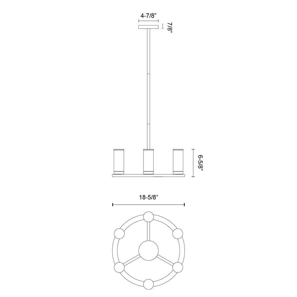 Revolve 6 - Light Dimmable Wagon Wheel Chandelier