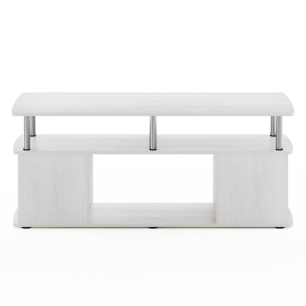 Furinno Modern TV Stand Media Entertainment Center for TV's up To 50" w/Open Storage Compartment for Living Room&Bedroom,White Oak