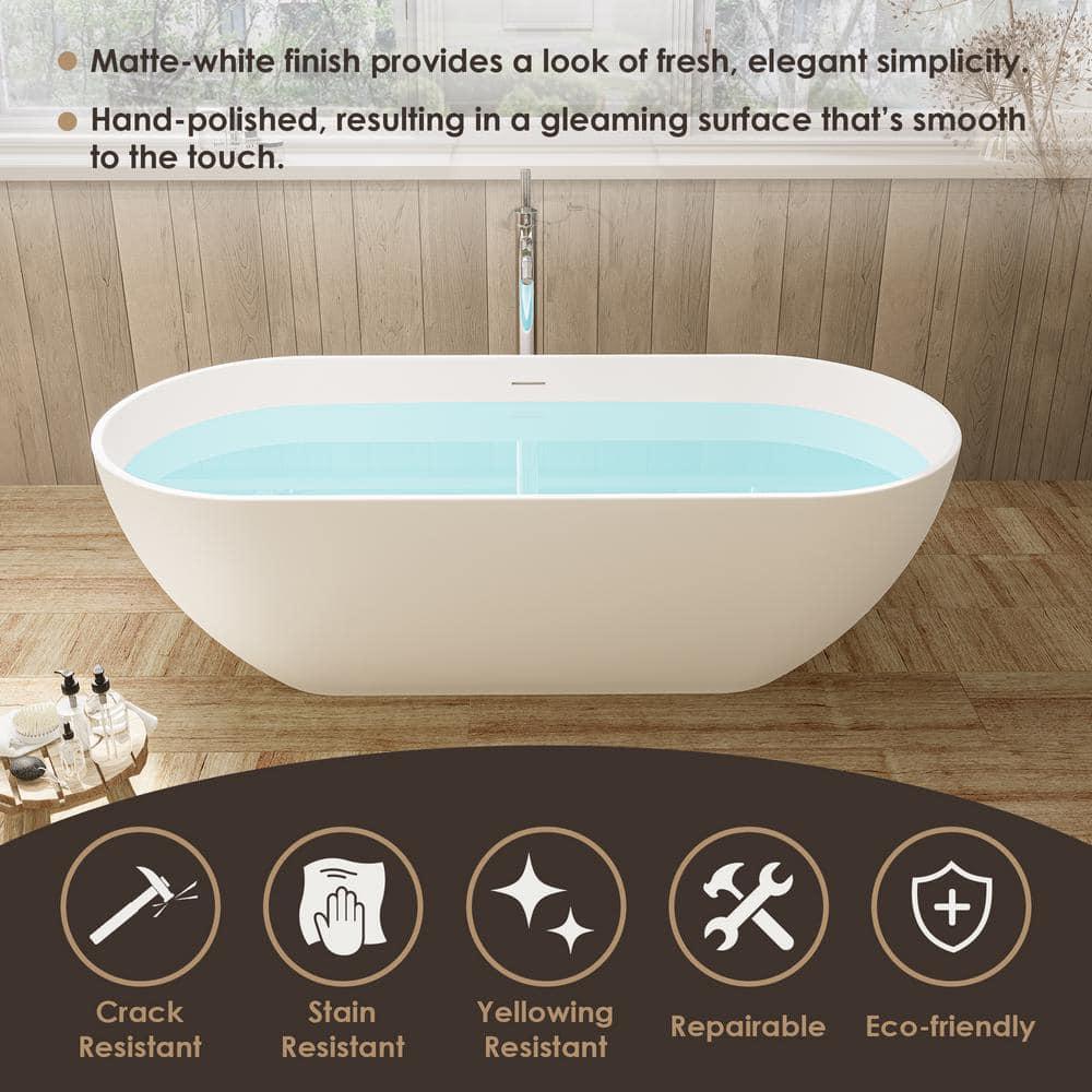 Ryder 68.9'' x 29.5'' Freestanding Soaking Stone Rein Bathtub