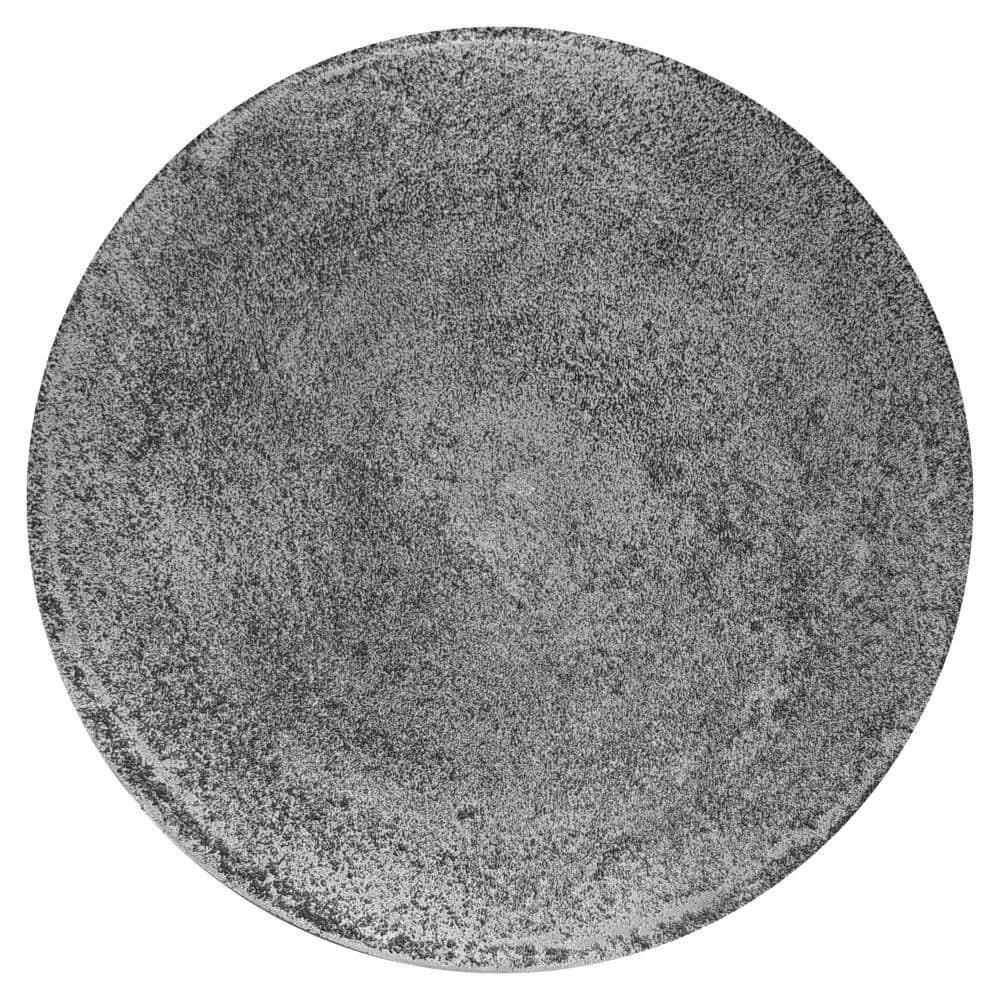 17 Stories Vintage Accent Side Table, 15.5 Inch Round, Antique Silver Cast Aluminum Drum Base