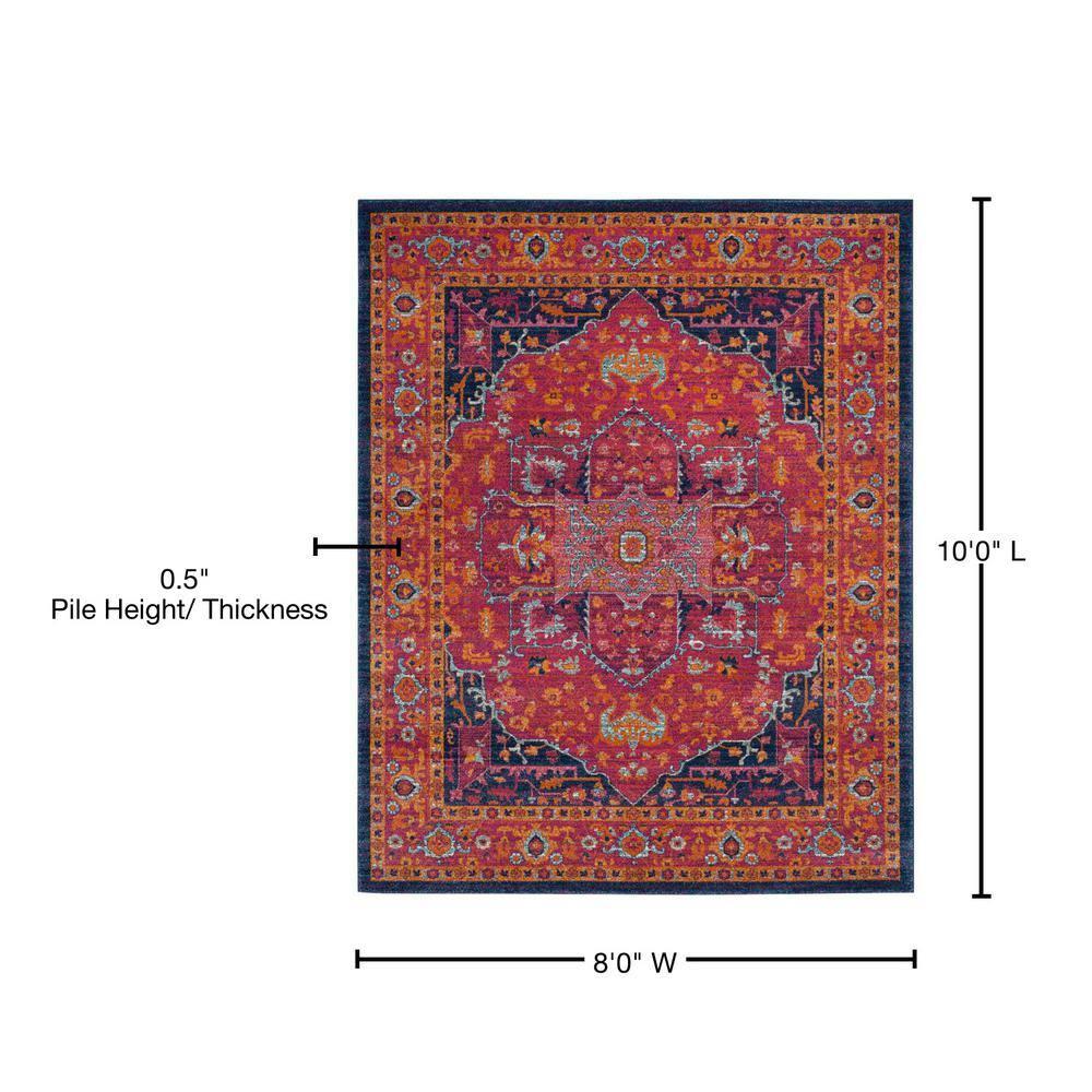 Evoke EVK275 Power Loomed Indoor Area Rug - Fuchsia/Orange - 8'x10' - Safavieh