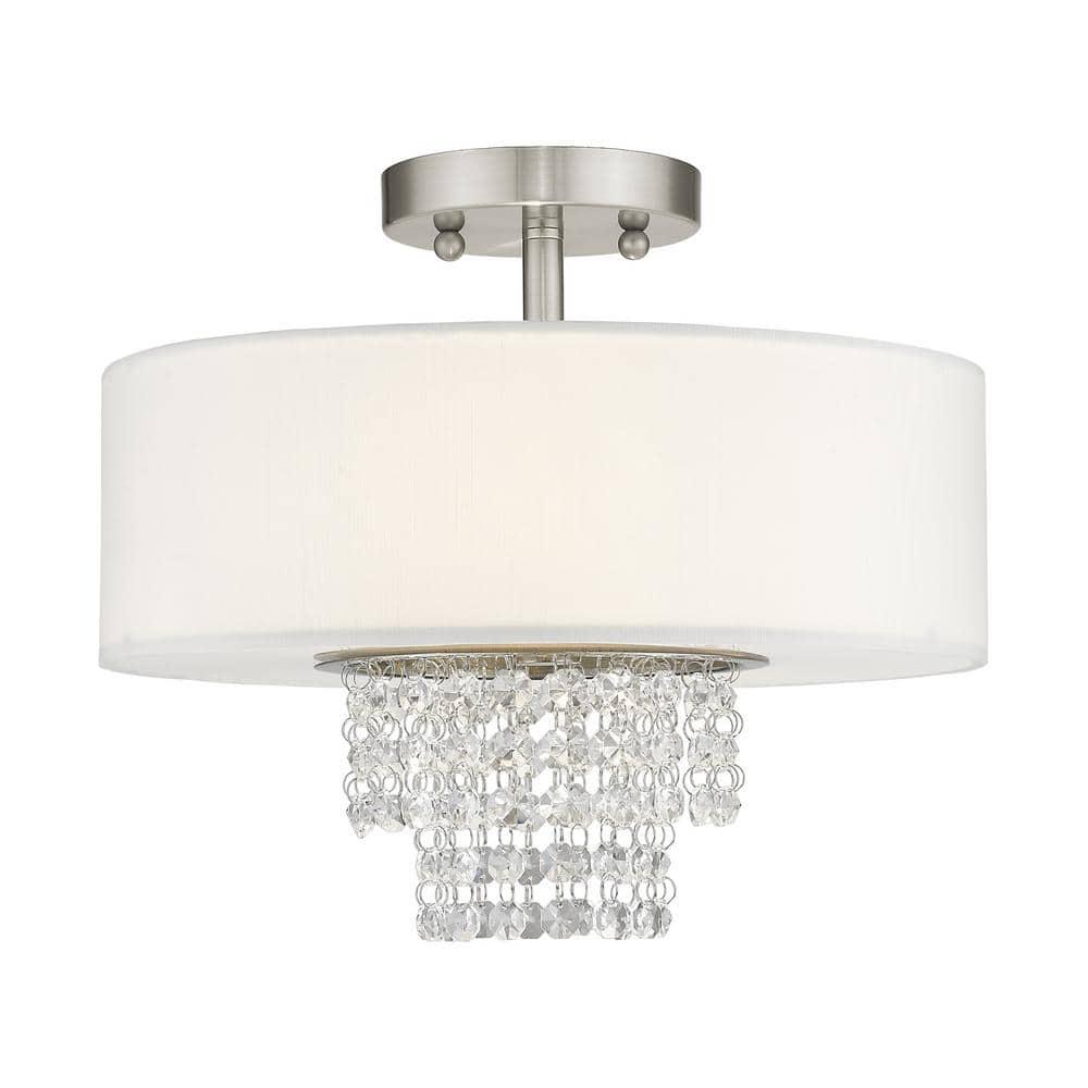 Livex Lighting Carlisle 2 - Light Semi-Flush Mount in  Brushed Nickel