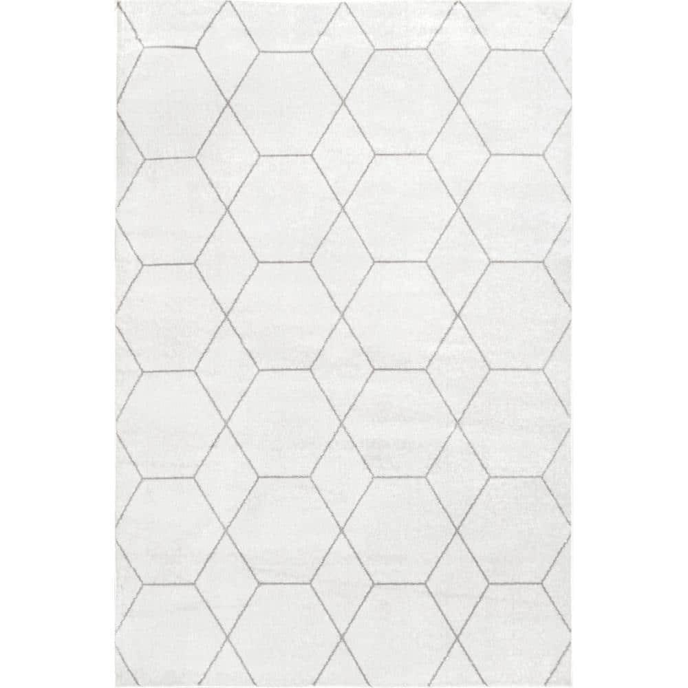 Nuloom Veronica Geometric 5x8 Indoor Area Rug for Living Room Bedroom Dining Room Kitchen, Beige/Ivory