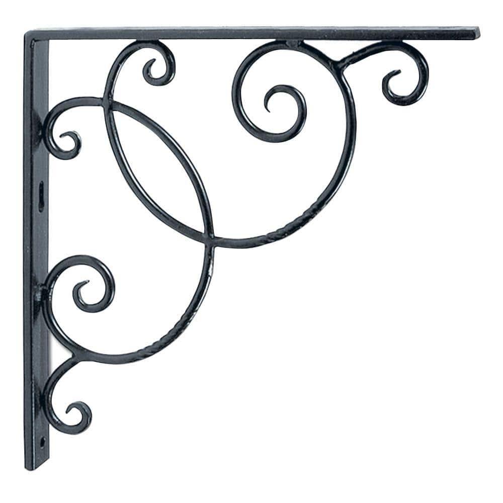 (Pair) Achla Designs Decorative Scroll Shelf Brackets Wrought Iron B-21