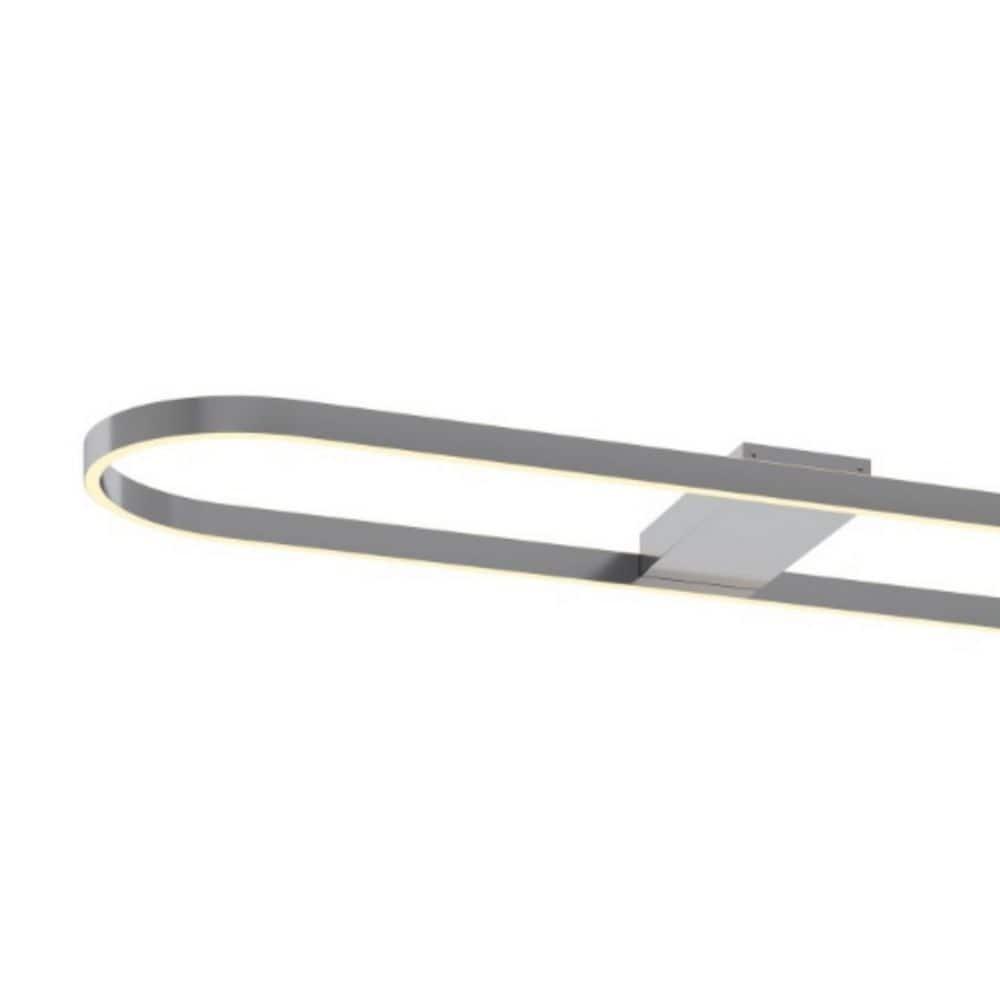 48'' Satin Nickel LED Linear Semi-Flush Mount Light