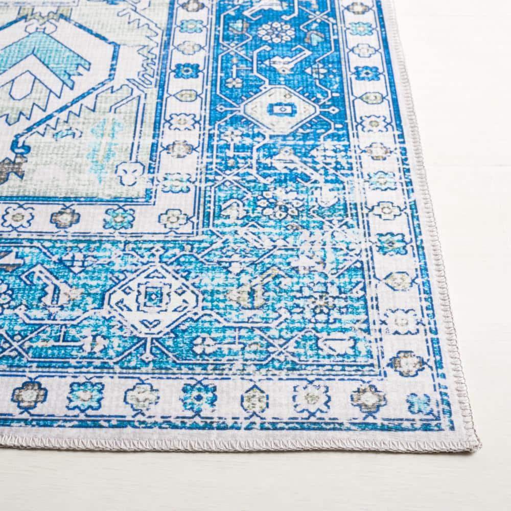 Arizona ARZ105 Power Loomed Machine Washable Area Rug - Beige/Blue - 8'x10' - Safavieh.