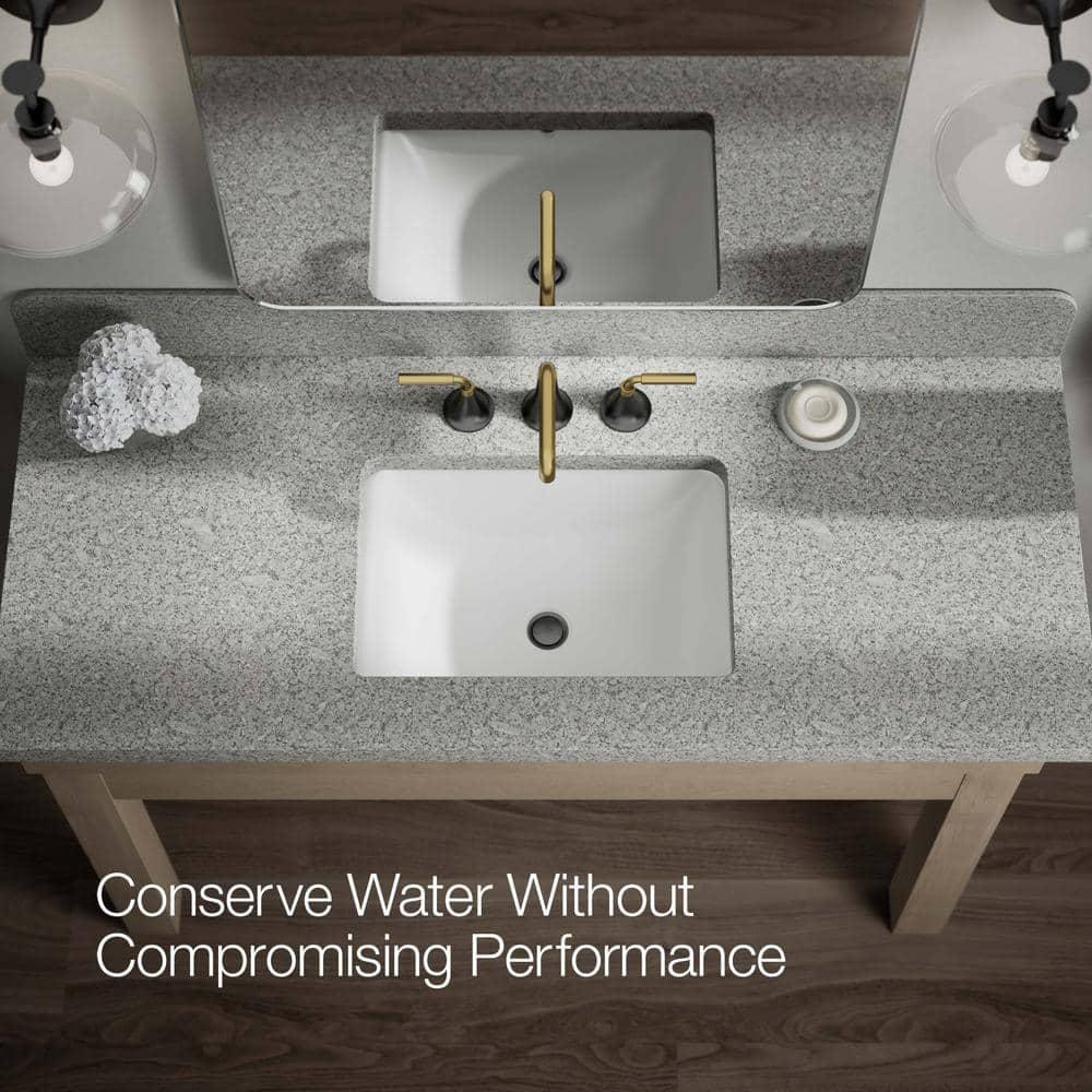 Tone Widespread Bathroom Sink Faucet, Three-Hole Bathroom Faucet with Clicker Drain, 1.2 GPM