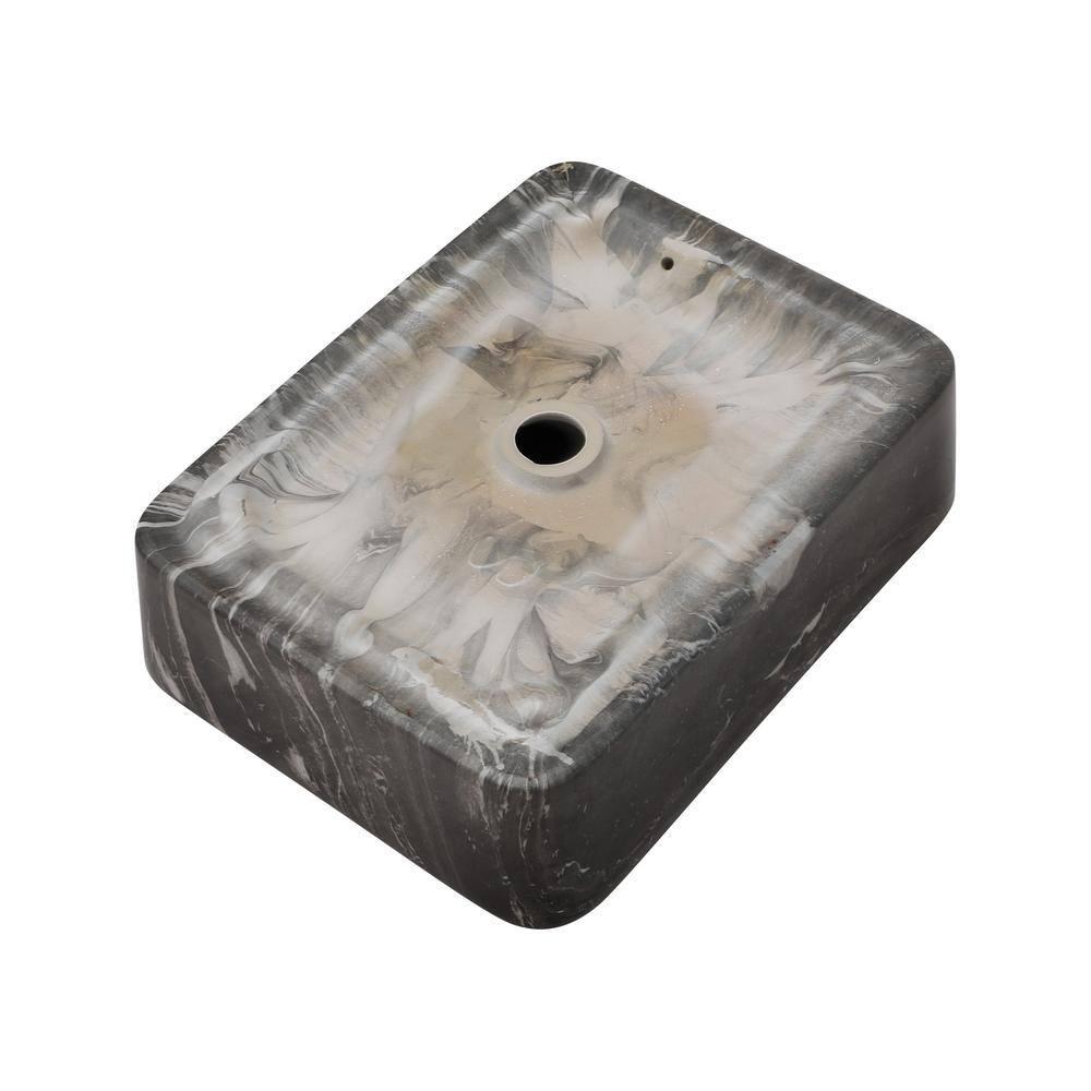 COUOKO COUOKO 19''L x 15"W Black Marble Ceramic Rectangular Vessel Bathroom Sink C-VSF1915-M
