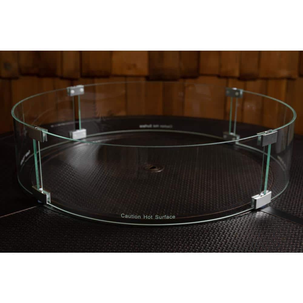 Fire Sense Fire Sense Wind Guard Clear Glass Tempered Glass for Propane, Gas, Fire Pits and Patio Heaters-Round-26 Inches