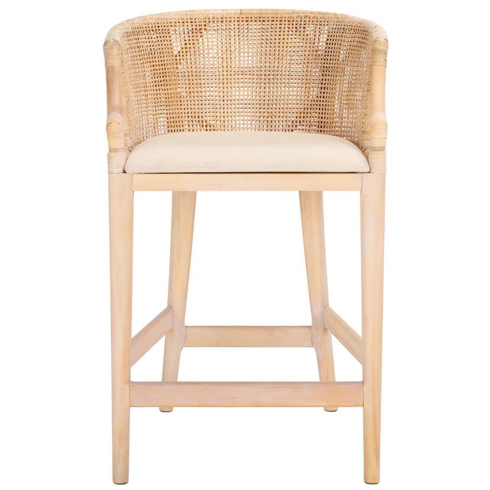 Brando Counter Stool - BST4000 - Natural/White Washed - Safavieh