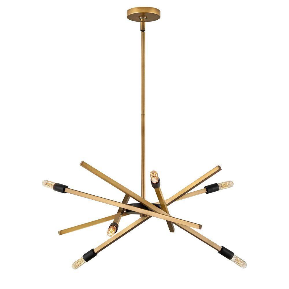4765HB-Hinkley Lighting-Archer - 6 Light Medium Chandelier in Transitional-Modern-Scandinavian Style - 26 Inches Wide by 26 Inches High-Heritage Brass