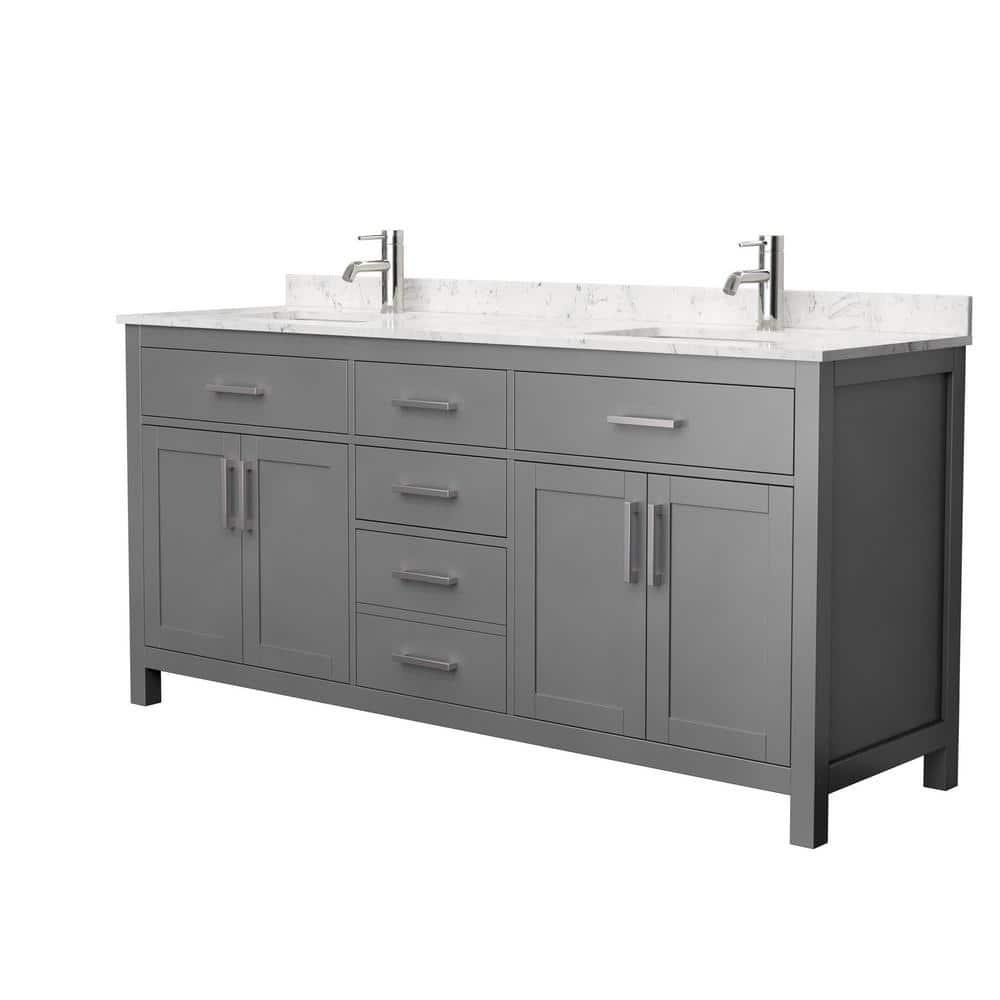 Beckett 72" Freestanding Double Bathroom Vanity with Cultured Marble Top