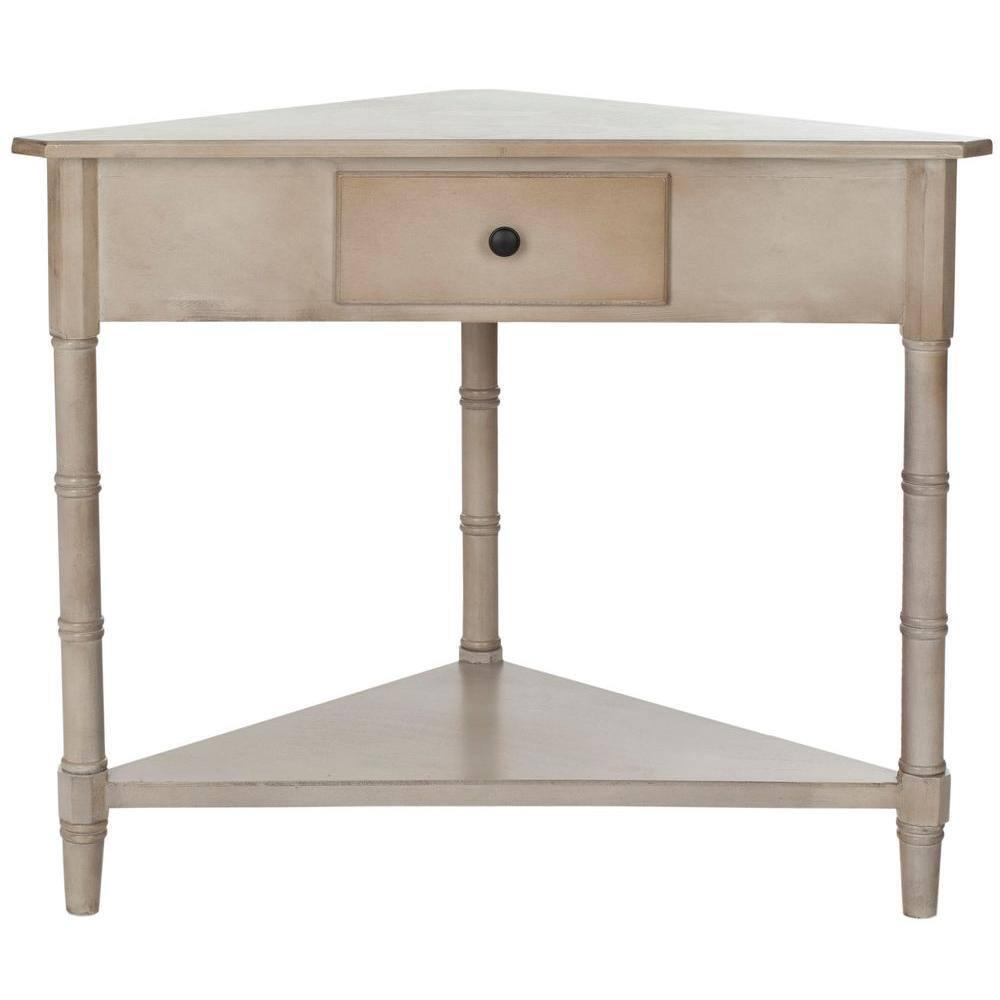 Gomez Corner Console Table - Vintage Grey - Safavieh