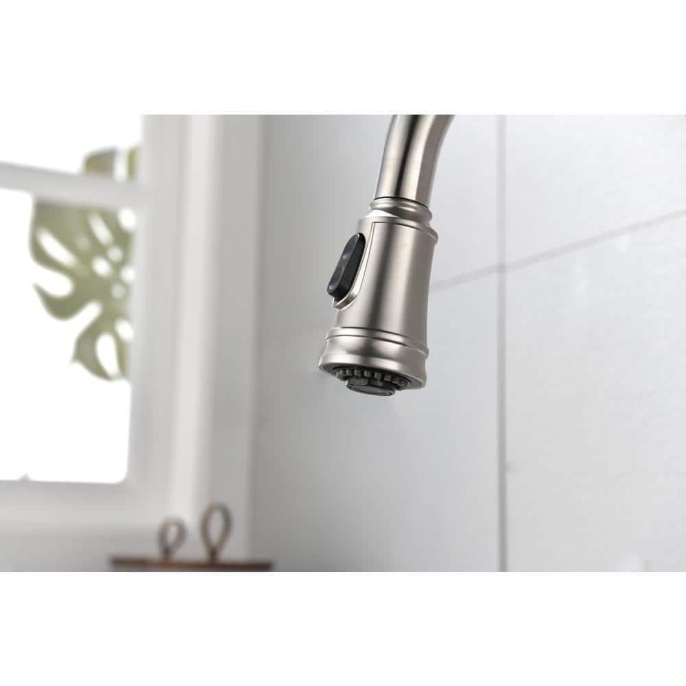 Single Handle High Arc Pull Out Kitchen Faucet,Single Level Stainless Steel Kitchen Sink Faucets With Pull Down Sprayer