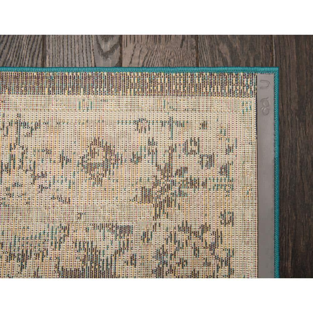 Unique Loom Penrose Collection Area Rug - Krystle (10'  x 14' 1" Rectangle Navy Blue/Beige)