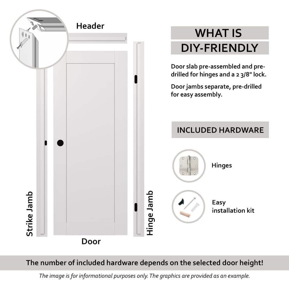 Palladio 5 Lite DIY-Friednly Manufactured Wood and Glass Single Prehung Interior Door