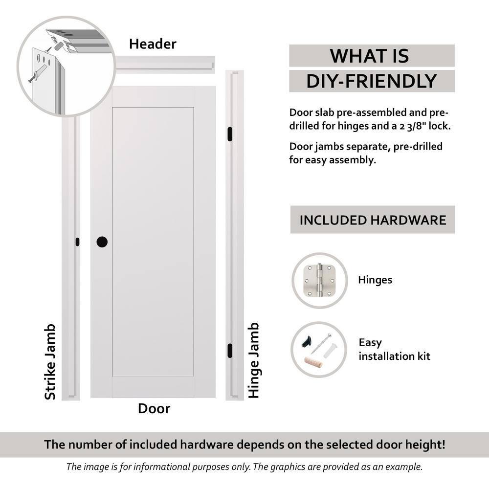 Belldinni Romi DIY-friendly Solid Manufactured Wood and Glass Prefinished Standard Single Prehung Door