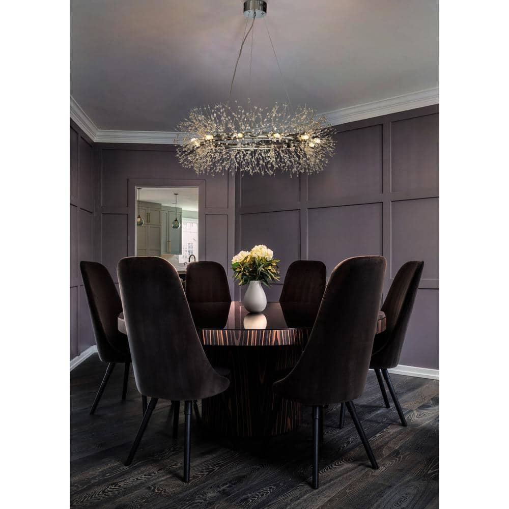 AloaDecor Modern Firework Crystal Chandelier for Dining Room and Living Room Chrome 12 W:39.37*H:15.75in 13 to 24 Inches Chrome 37 to 48 Inches