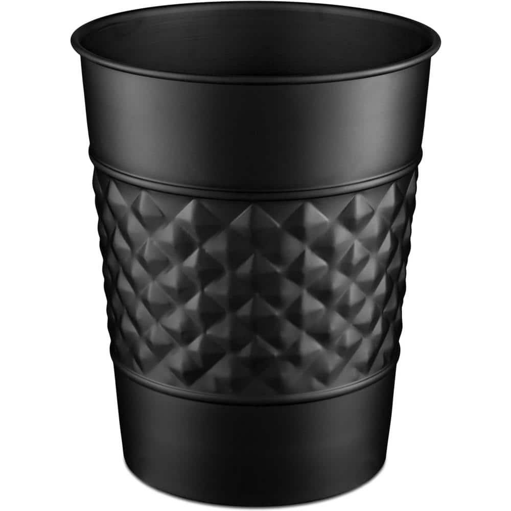 Monarch Abode Geometric Embossed Metal 1.7 Gallon Waste Basket
