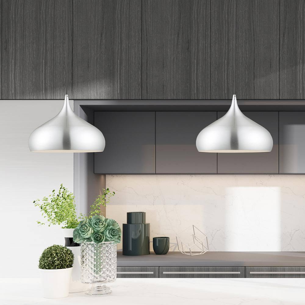 Livex Lighting Metal Shade 1 - Light Pendant in  Brushed Aluminum