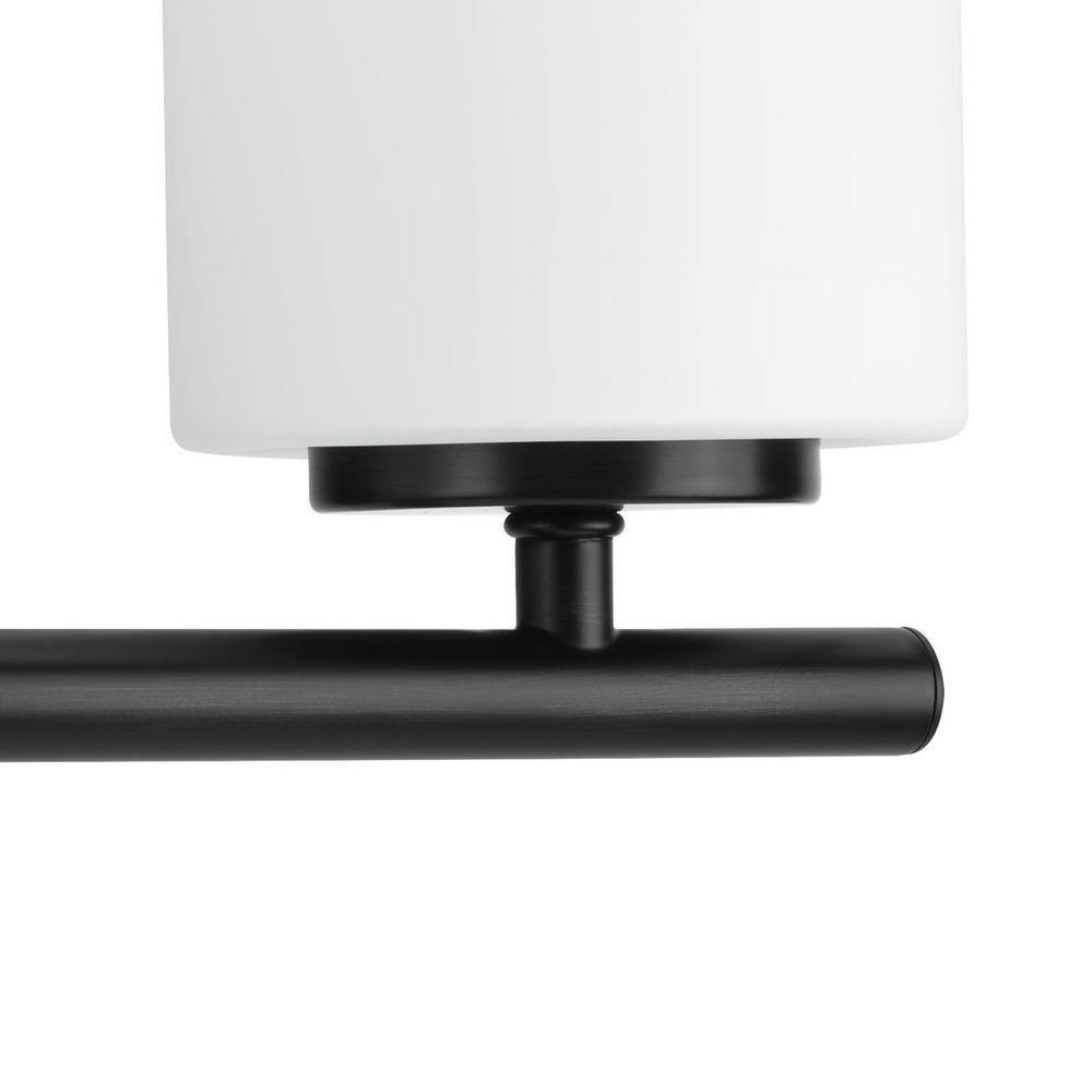 Progress Lighting Replay Collection 3-Light Bath Vanity in Textured Black, Porcelain Material, Up/Down Mounting, Shade Included