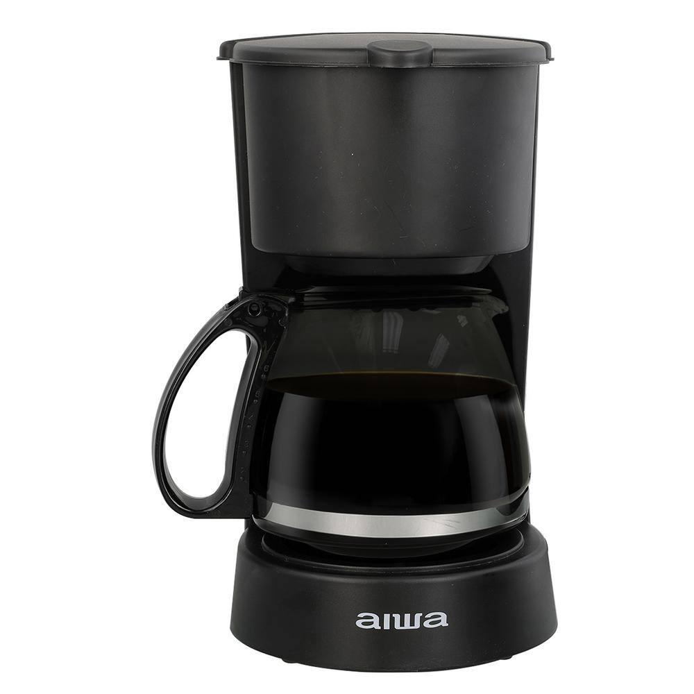Aiwa 6-Cup Compact Coffee Maker Machine with 22-oz Carafe Coffee Pot and Reusable Filter, Black