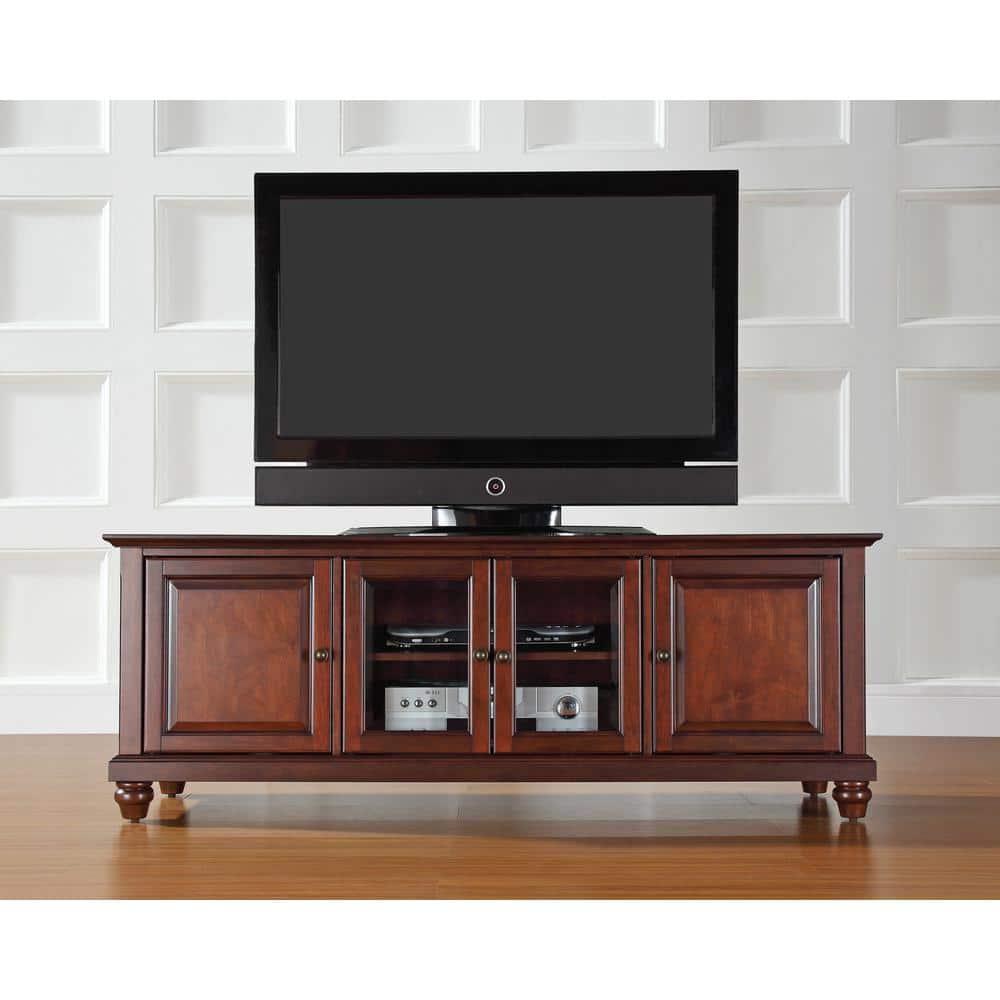 Cambridge TV Stand for TVs up to 60" Dark Red - Crosley: Entertainment Center with Adjustable Shelves & Cable Management