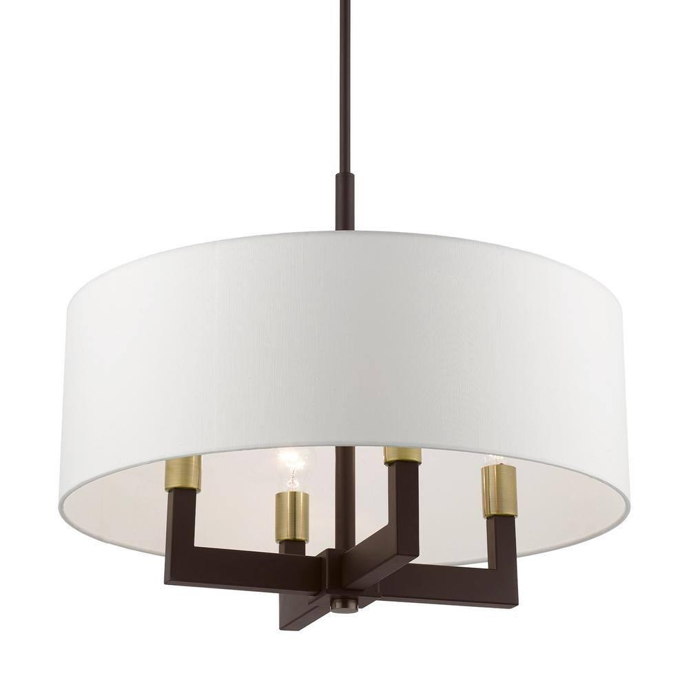 Livex Lighting Cresthaven 4 - Light Chandelier in  Bronze/Antique Brass