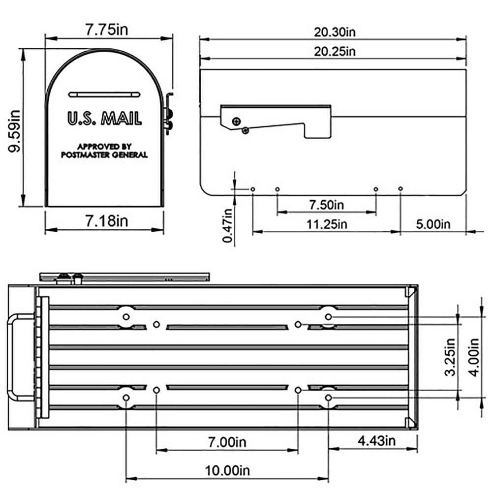 Architectural Mailboxes Ironside Post Mount Mailbox Black