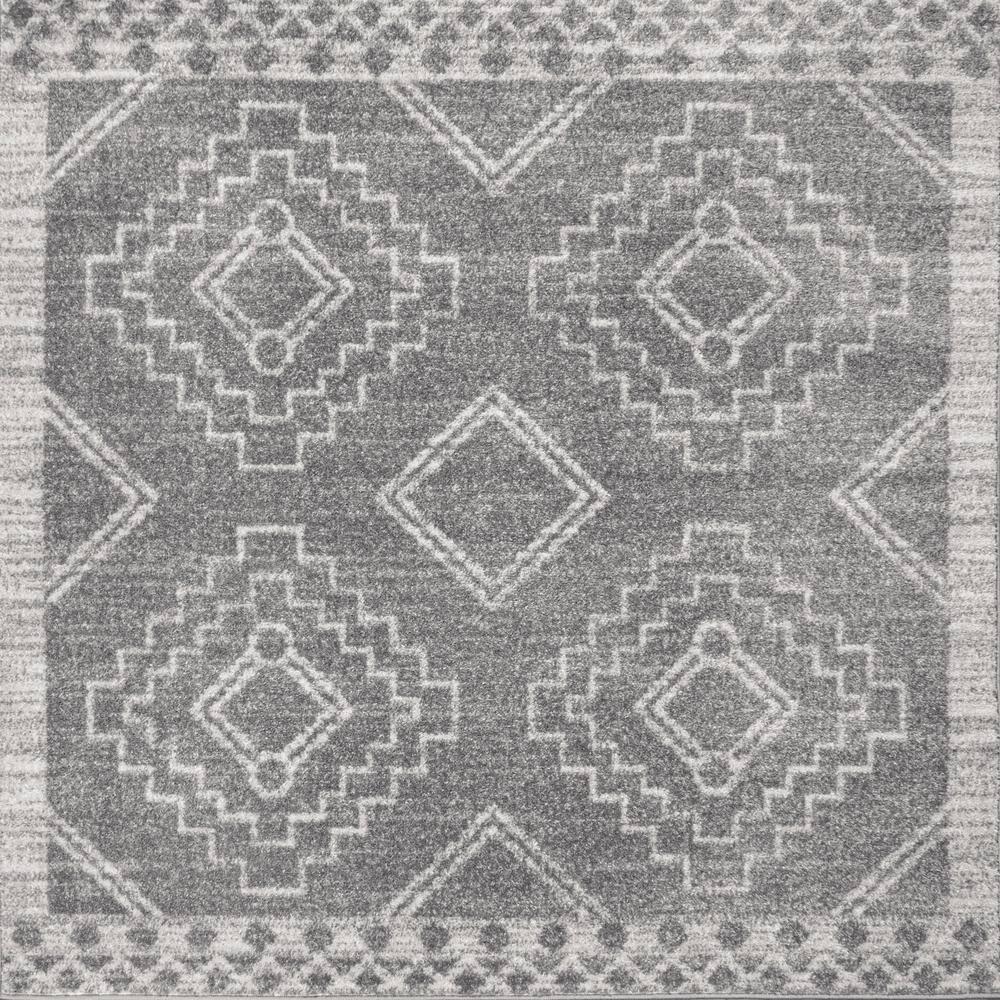 JONATHAN Y Amir Moroccan Beni Souk Gray/Cream 6' Square Area Rug