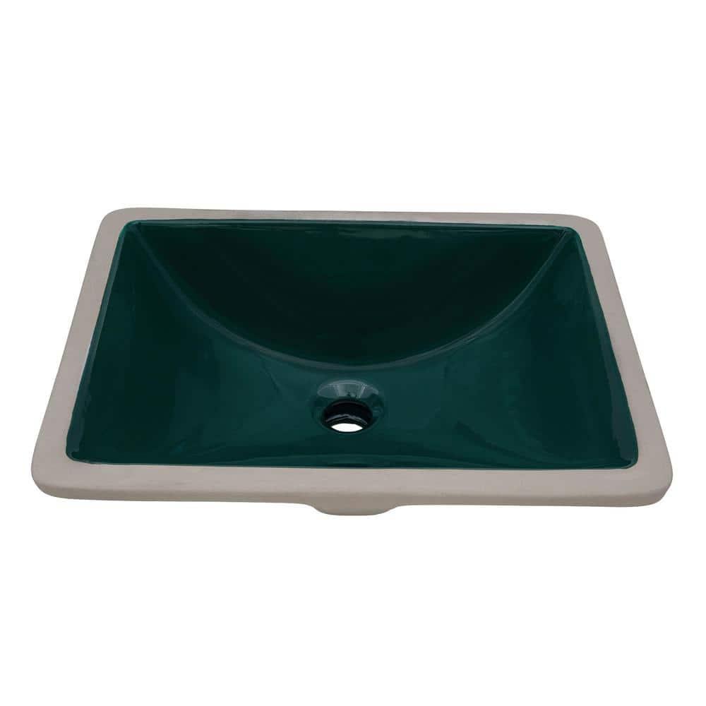 Ruvati 17 x 12 inch Undermount Bathroom Rectangular Porcelain Ceramic Sink with Overflow