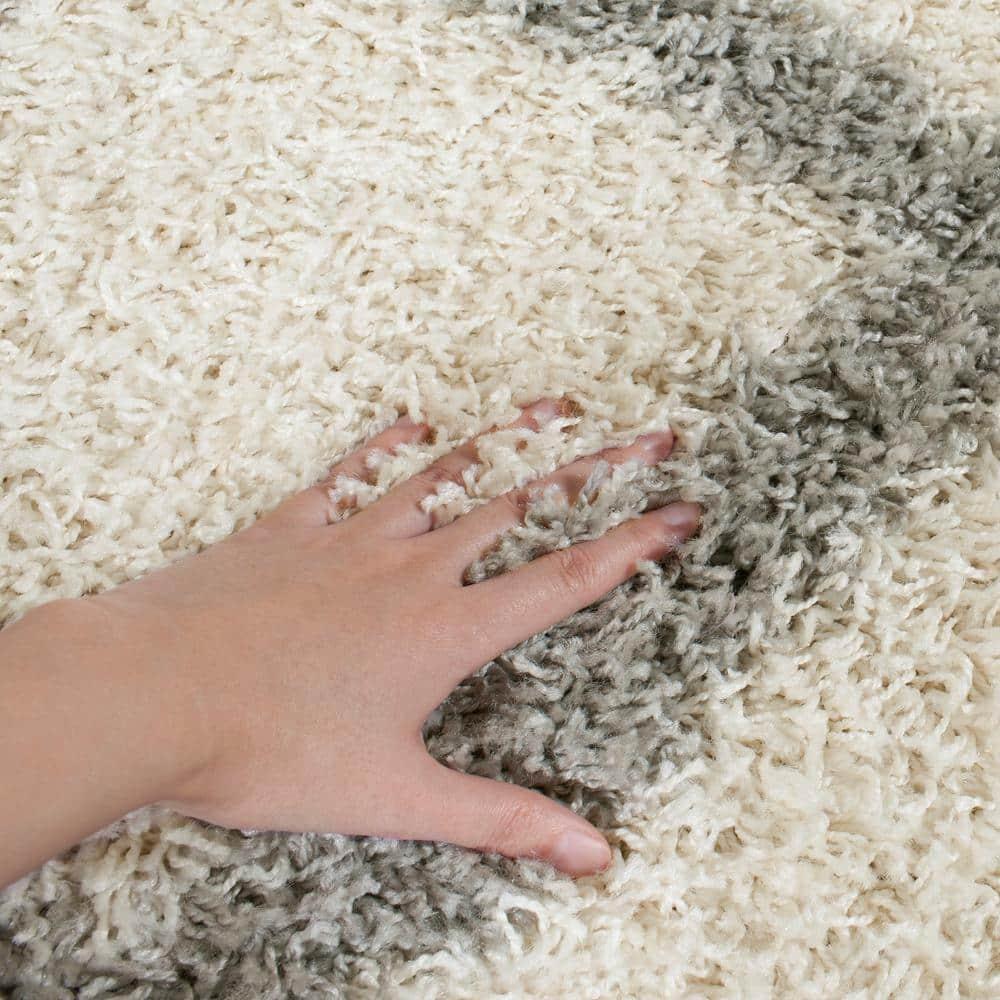 Dallas Shag SGD258 Power Loomed Indoor Area Rug - Ivory/Grey - 8'x10' - Safavieh.