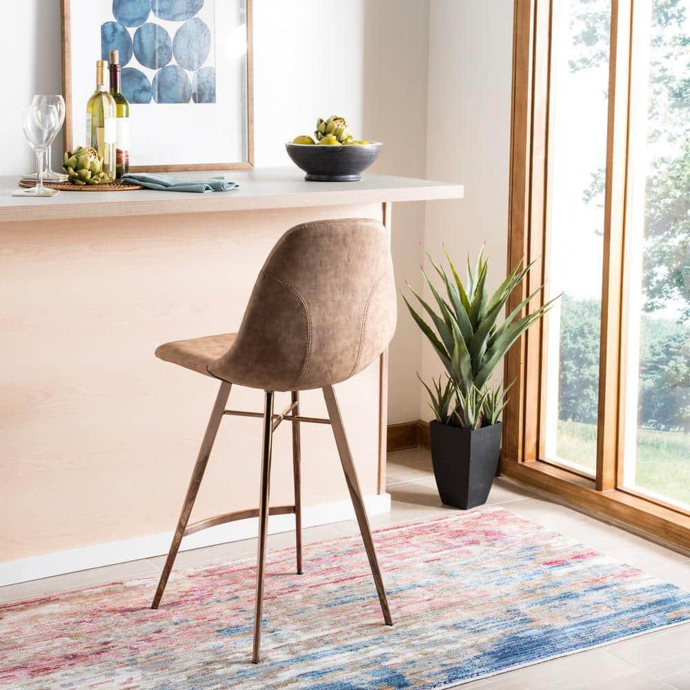 Mathison Counter Stool - FOX3012 - Brown/Copper - Safavieh Couture