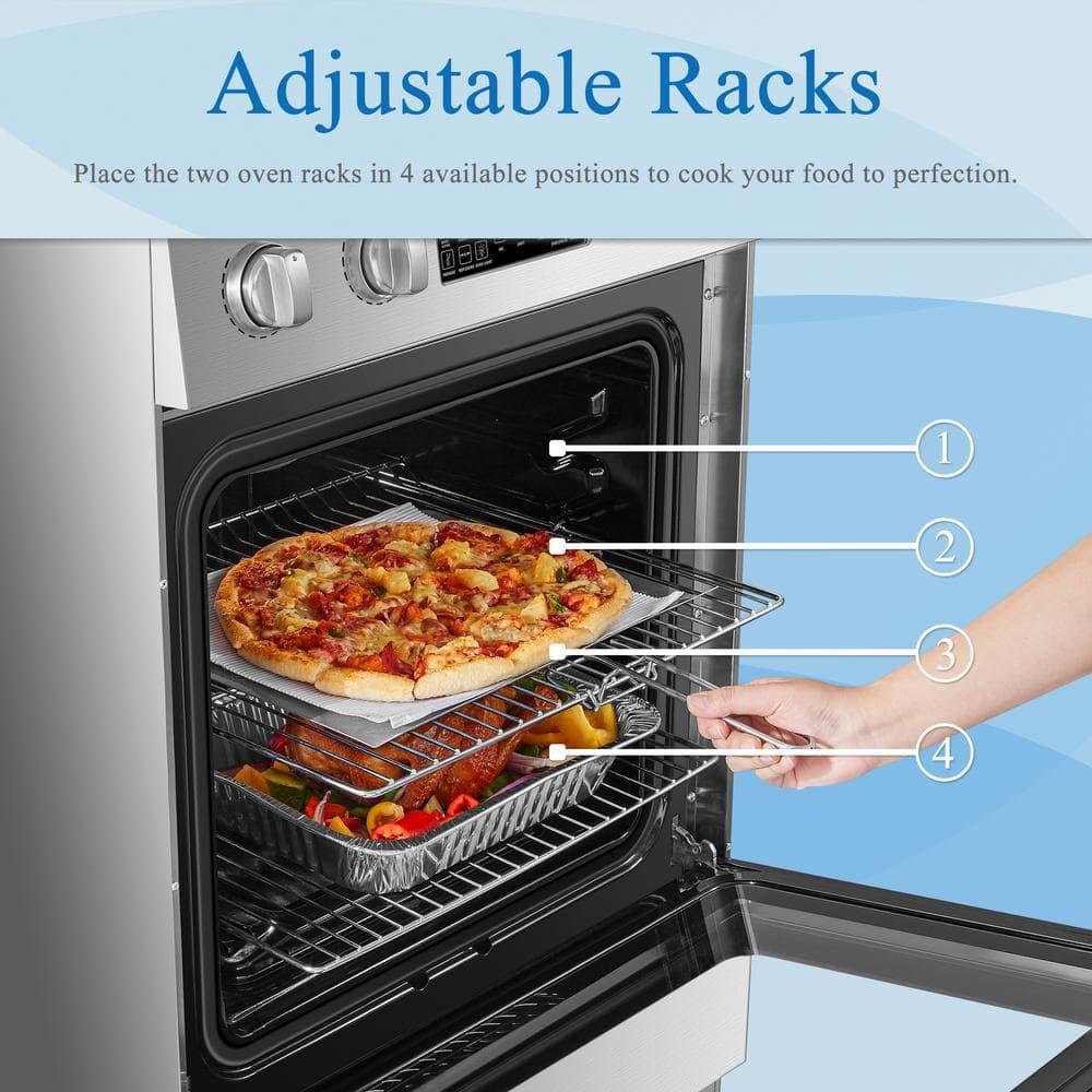 Lanbo Lanbo 24 Inch 2.9 Cu.ft Freestanding Electric Range with Air Fry, Rotisserie and True Convection Oven, Stainless Steel LBERT24RCSAA