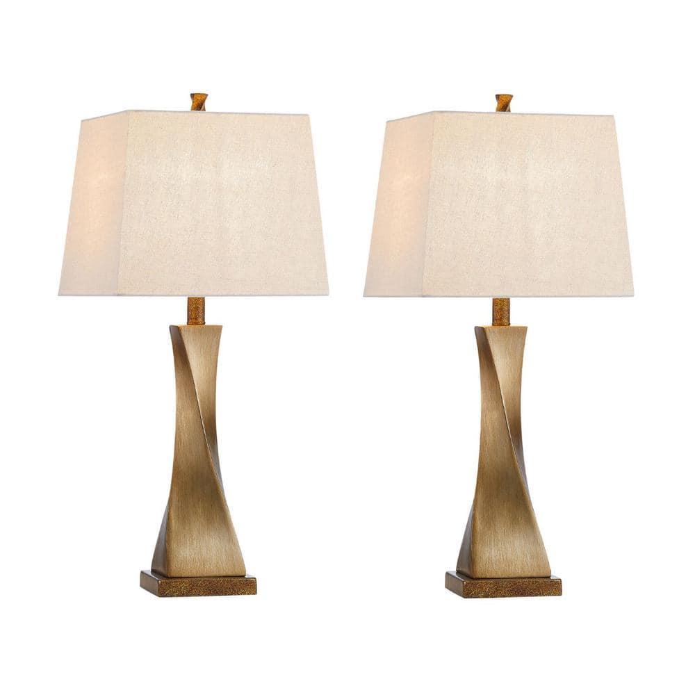 Kawoti  27" Distressed Painted Table Lamp Set (Set of 2)