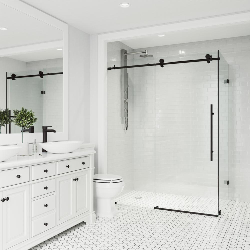 Elan E-class 46" W x 34" D x 76" H Sliding Frameless Shower Enclosure with 3/8" Clear Glass