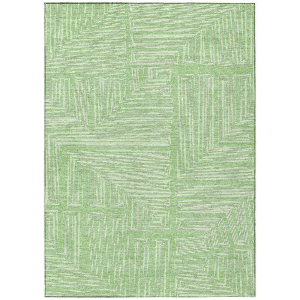 Addison Rugs Chantille Indoor/Outdoor Transitional Geometric, Abstract Mint Washable Rectangle Rug, 2'6" x 3'10"