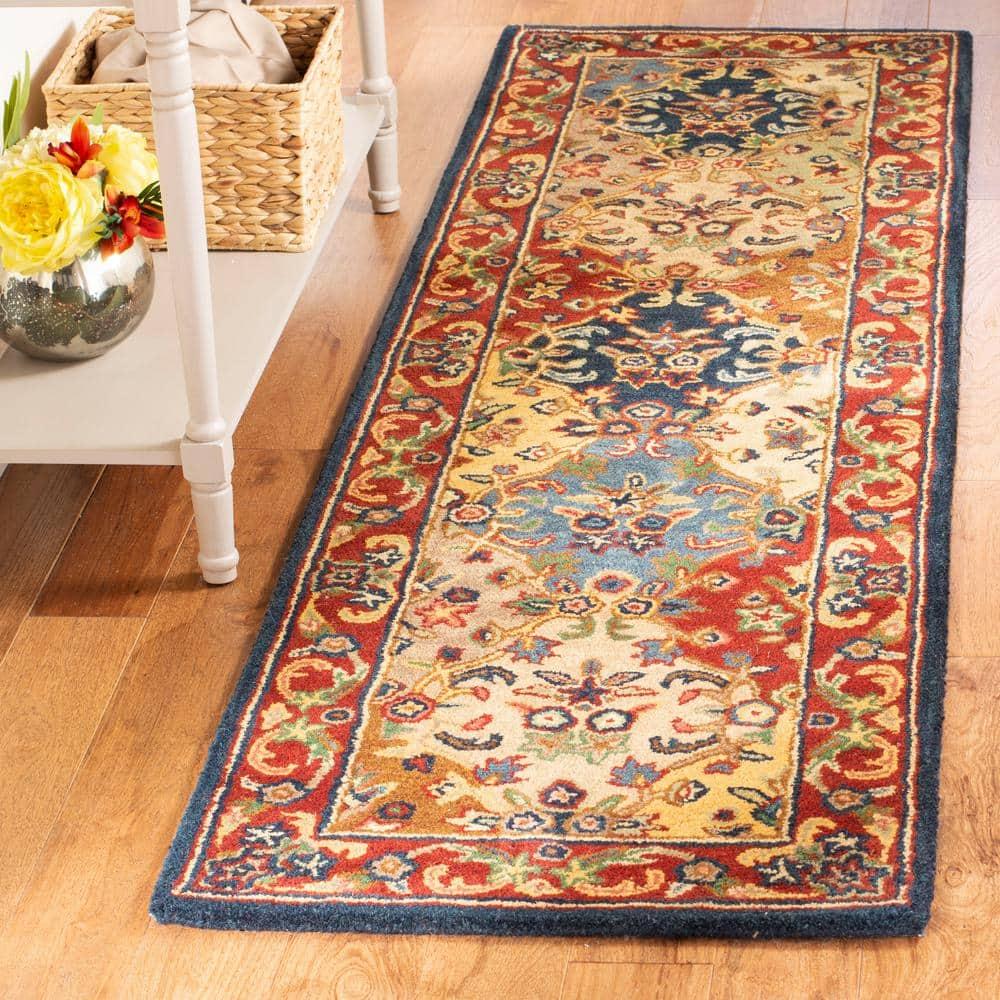 Heritage HG911 Hand Tufted Runner Rug - Multi/Burgundy - 2'3"x12' - Safavieh.