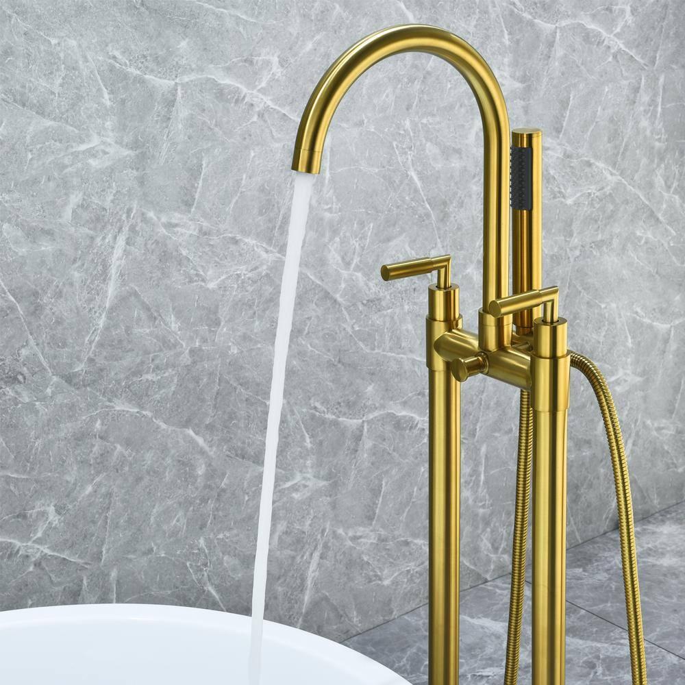 Gnosall 2 Handle Floor Roman Tub Faucet with Diverter