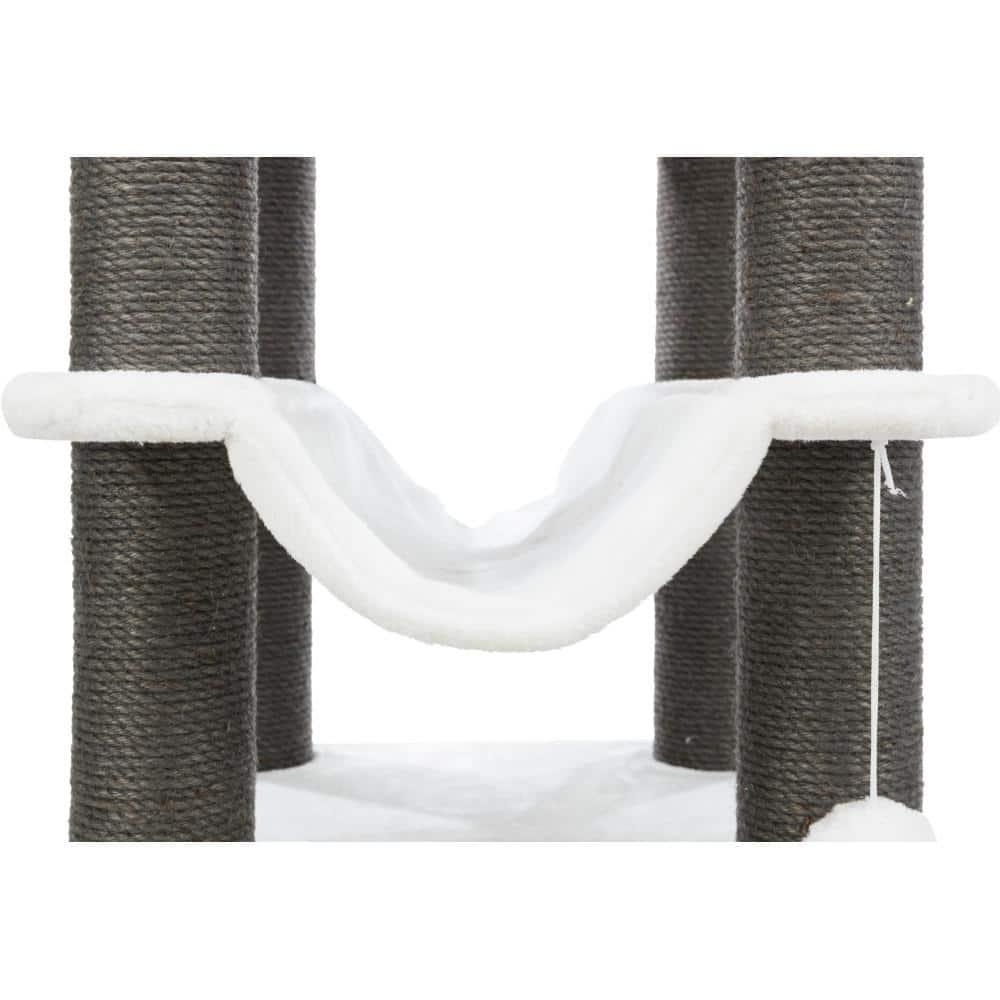 TRIXIE TRIXIE Lucano 43.3" XXL Cat Tree - Sisal Scratching Posts, Plush Covered House, Cat Beds, Platforms, Two Hanging Toys